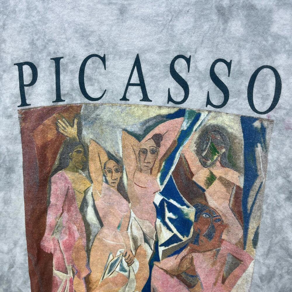Vintage Y2K Picasso Naked Women Art Tie-Dye T-Shirt Large - Picture 3 of 12